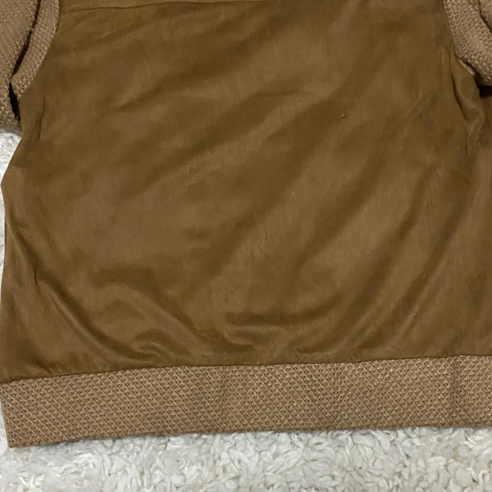 209 wst Brown Women's zipper and button up bomber jacket VGUC business casual - Picture 15 of 16